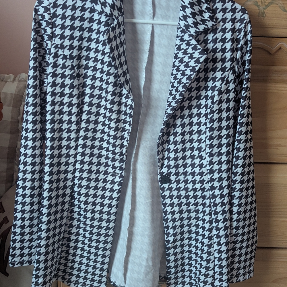 Houndstooth Black and White Women's Jacket
